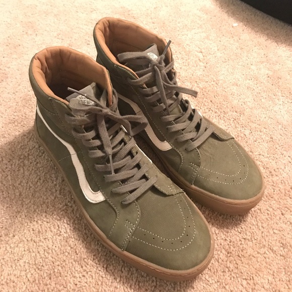 dark green high top vans